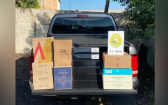 PM e Receita Federal apreendem caminhonete carregada com vinhos de origem Argentina