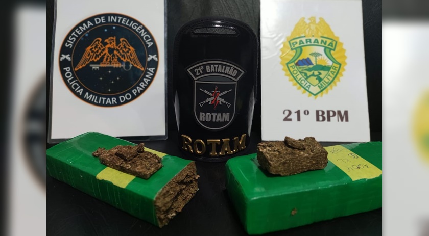 Rotam prende homem e apreende quase 2kg de maconha