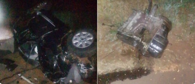 Motor de veículo é arrancado após colisão com caminhão na BR-163; homem ficou ferido