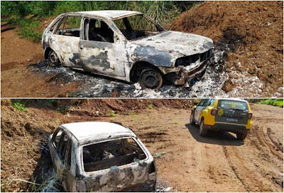 Três corpos são encontrados carbonizados dentro de veículo na zona rural