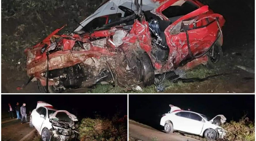 Colisão envolvendo três veículos deixa uma vítima fatal e duas pessoas feridas