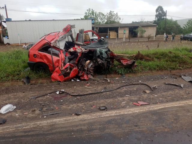 Homem fica ferido em grave acidente de trânsito na BR-282 entre Maravilha e SMOeste