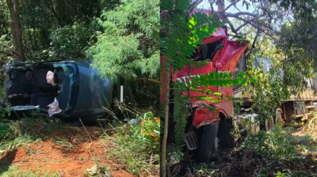 Acidente com dois caminhões e três carros resulta em 12 pessoas feridas na BR-280