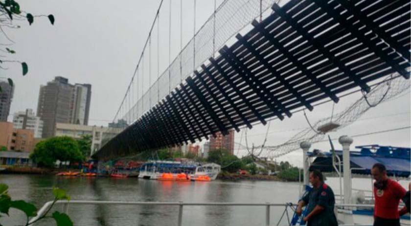 Ponte pênsil entre SC e RS rompe e várias pessoas caem em rio, três seguem desaparecidas