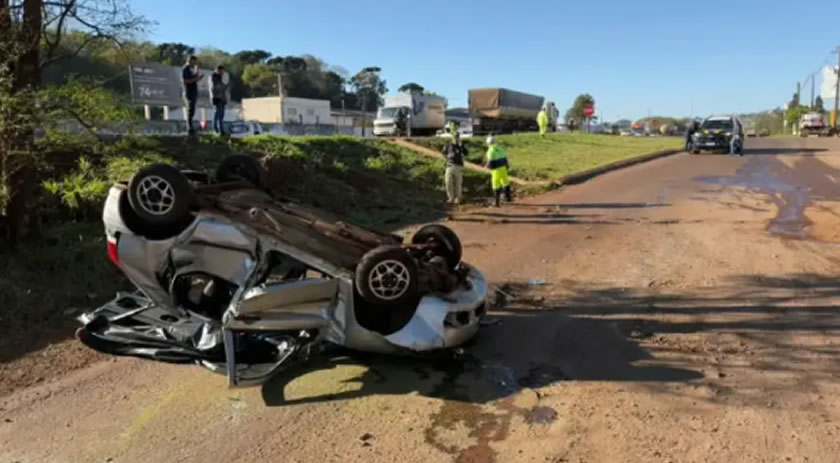 Idosa de 73 anos morre após carro ser atingido por caminhão na BR-369