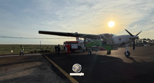 Gestante de São Miguel do Oeste é transferida para Lages em voo aeromédico
