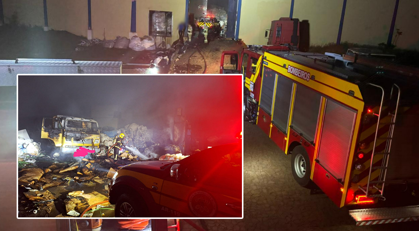 Incêndio atinge galpão de reciclagem e destrói cabine de caminhão