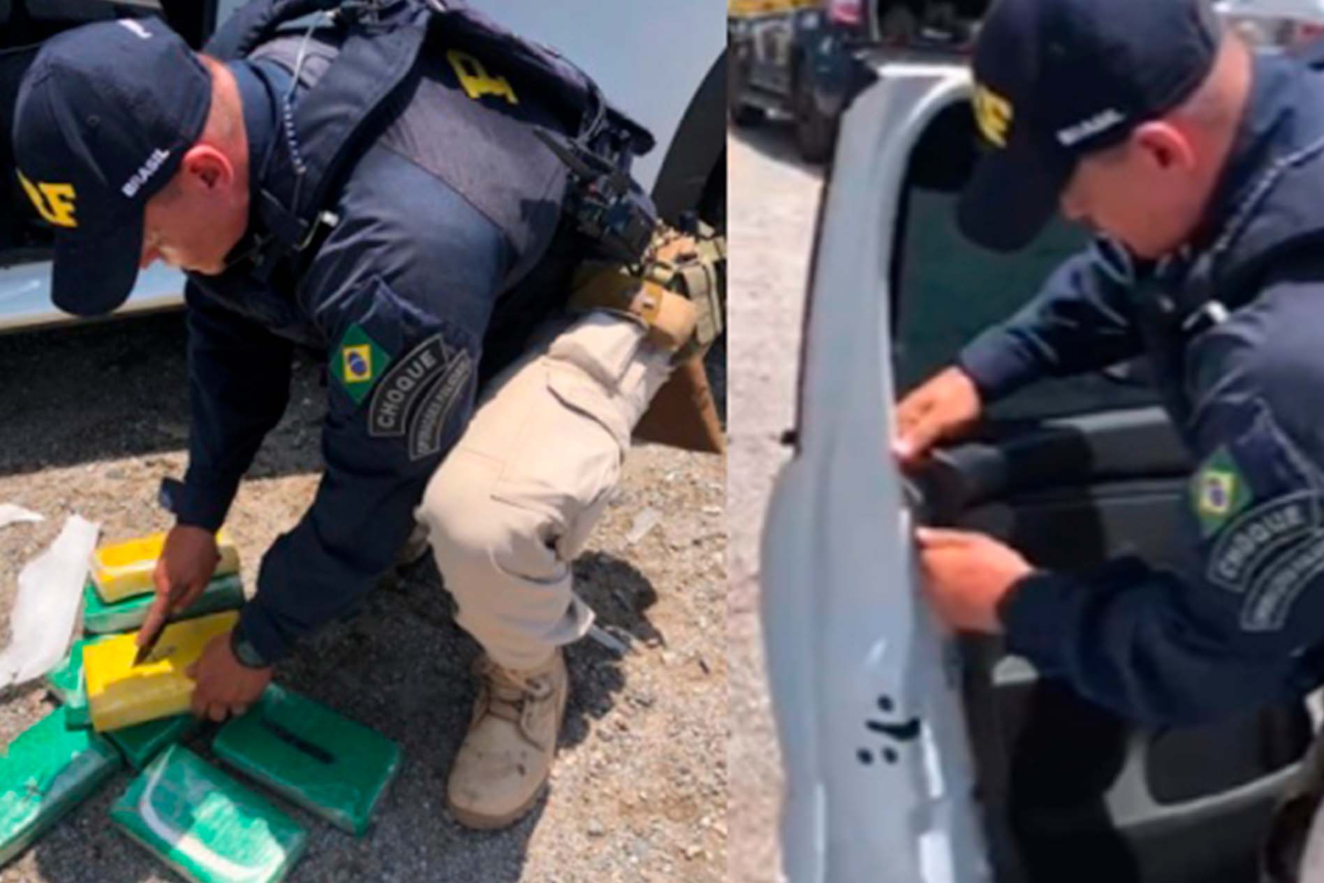 PRF e PM apreendem mais de R$ 2,8 milhões em tabletes de cocaína na BR-101