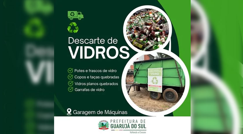 Prefeitura disponibiliza carretão para descarte de vidros