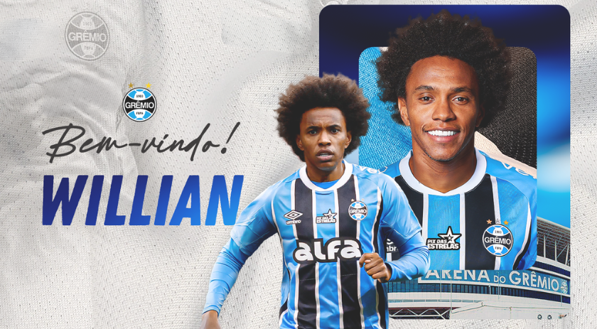 Grêmio confirma contratação do meia-atacante Willian