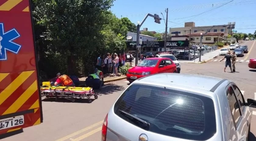 Ciclista tem parte da orelha arrancada ao bater contra carro em Cunha Porã