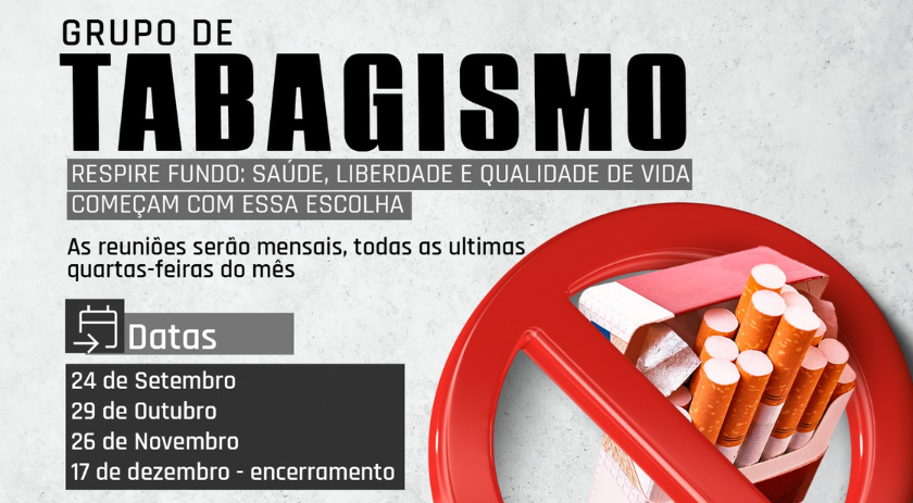 Saúde promove grupo de apoio para quem deseja parar de fumar