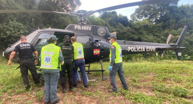 Homem cai de chiqueiro e precisa ser resgatado com transporte aeromédico