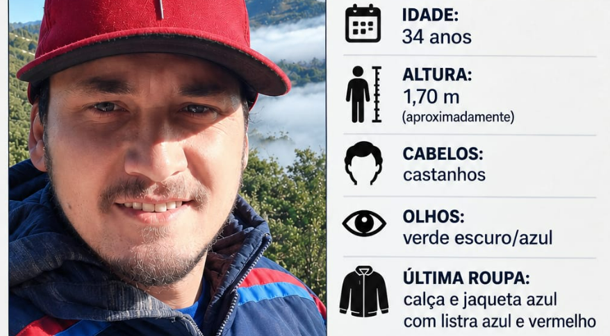 Família procura homem de 34 anos desaparecido há dez dias