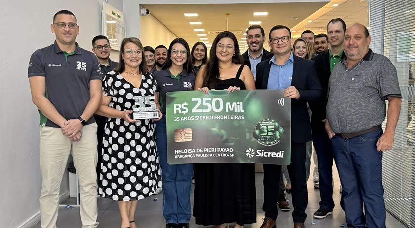 Associada de Bragança Paulista recebe prêmio de R$ 250 mil da Sicredi Fronteiras