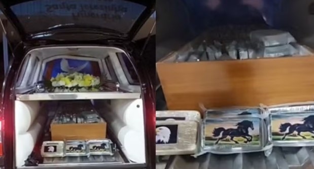 Motorista de carro funerário é preso com mais de 160 kg de cocaína escondidos em caixão