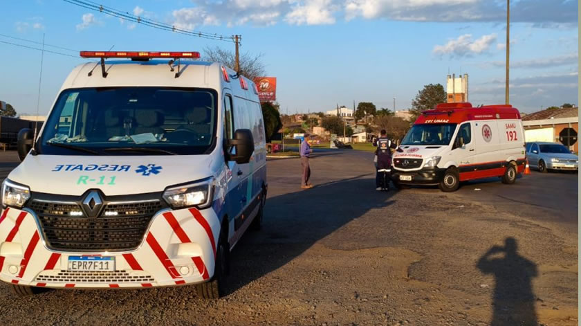 Homem fica ferido após colisão entre moto e carro