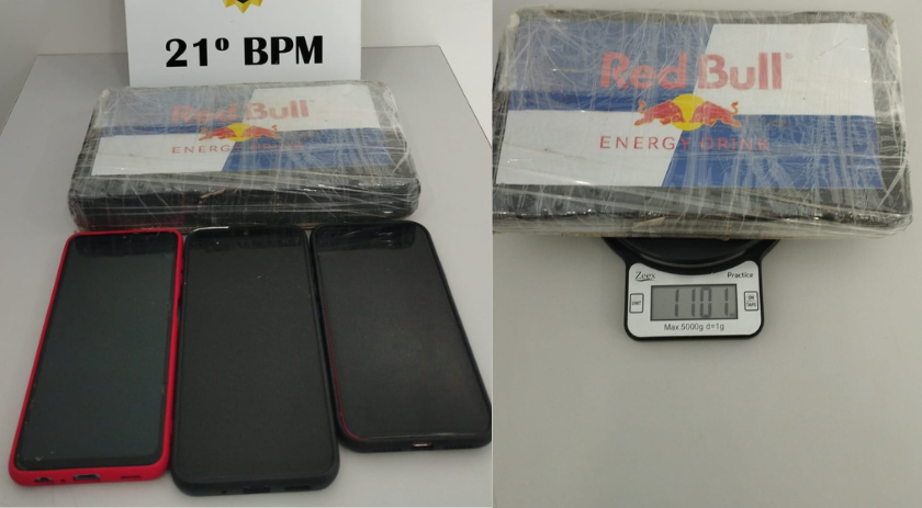 Polícia Militar prende três pessoas e apreende mais de um quilo de cocaína
