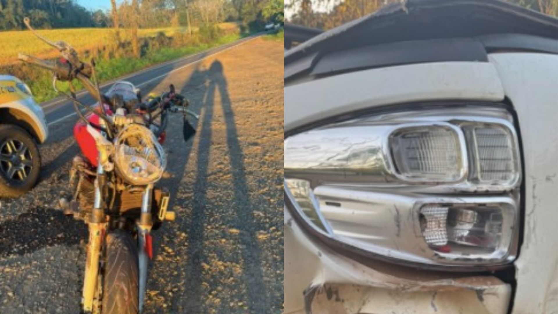 Motociclista fica gravemente ferido após colidir contra traseira de caminhonete na SC-283