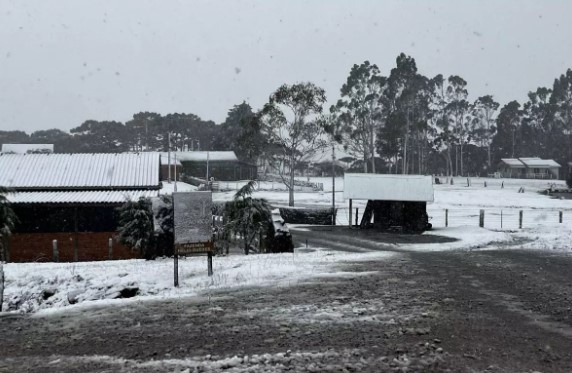 Quatro cidades de SC registram neve nesta quinta-feira