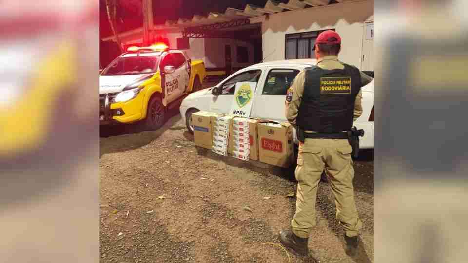 Veículo com carga ilegal de cigarros é interceptado após perseguição