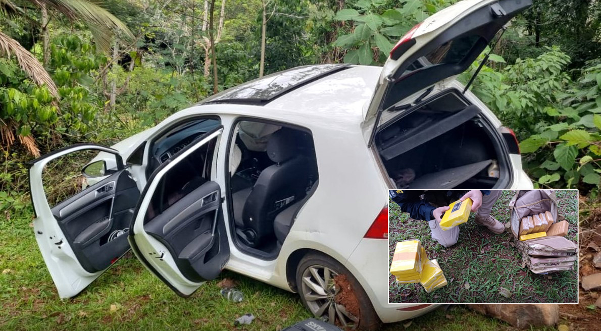 Motorista tenta atropelar policiais, bate em carros e é preso com mais de 24 quilos de cocaína