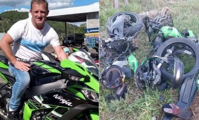 Moto fica em pedaços em grave acidente que terminou com morte de homem em SC
