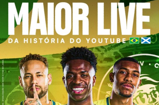 Jogos do Brasil na Copa são lives mais vistas da história do YouTube