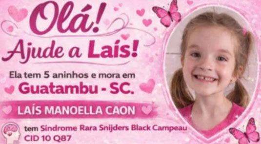 Menina com síndrome rara enfrenta batalha por tratamento em Guatambu e caso gera impasse com Prefeitura