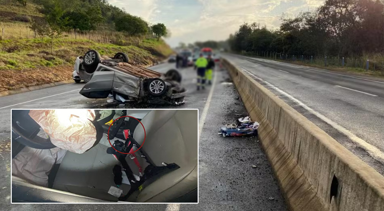 Motorista morre após ser ejetada de carro durante capotamento na BR-369
