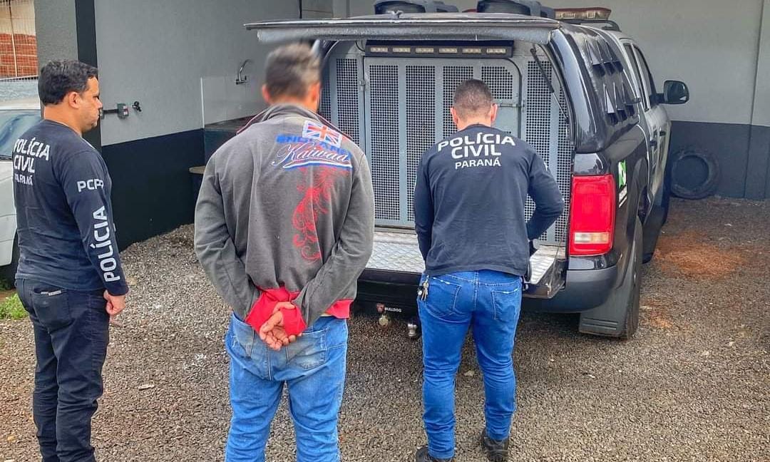 Polícia Civil e Polícia Militar cumprem mandado de prisão de homem suspeito de roubar veículo no interior do município