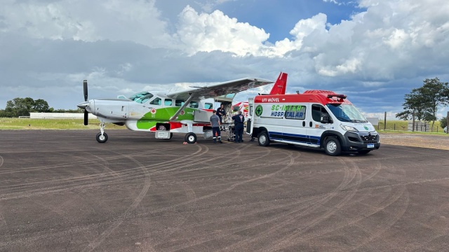 Bebê recém-nascida com infecção intestinal é transferida de avião de São Miguel do Oeste para Lages