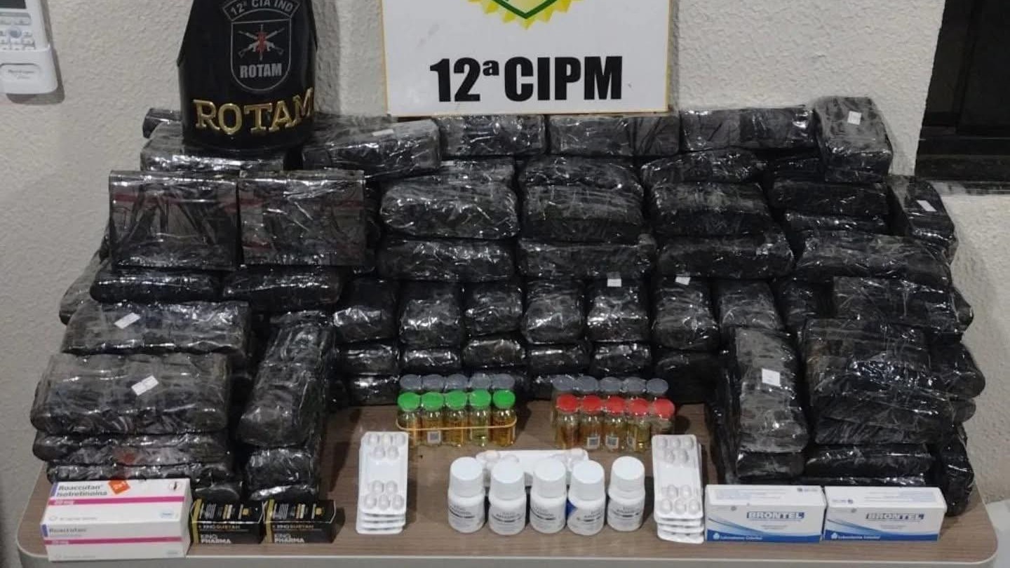 Polícia Militar apreende anabolizantes e medicamentos falsificados em abordagem na Rodovia 449