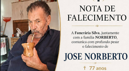 Comunicamos o falecimento de Jose Norberto