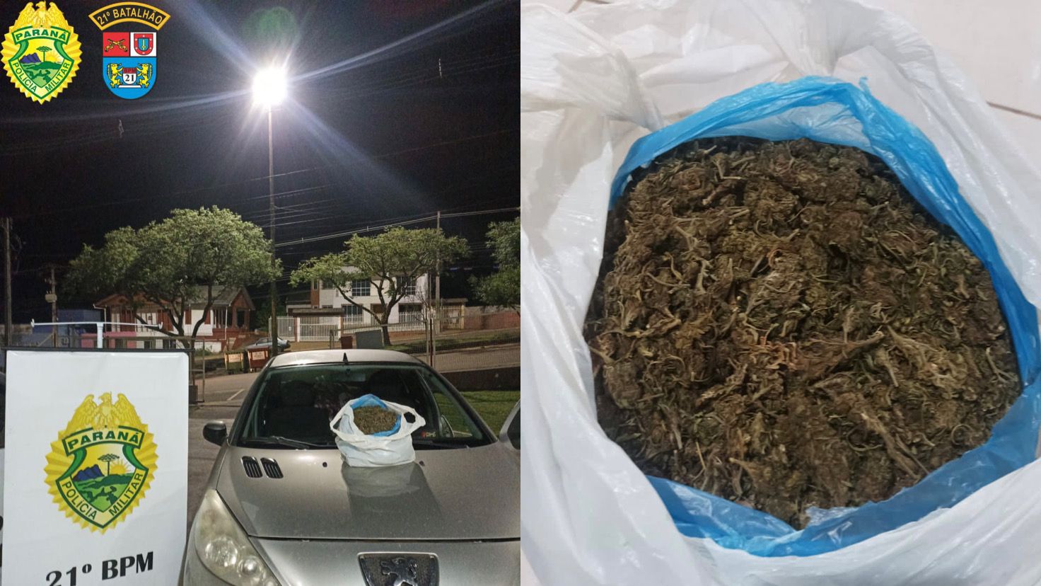 Três pessoas foram presas com cerca de 2 kg de maconha do tipo murruma