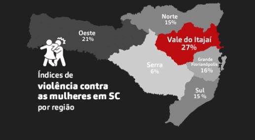 Violência contra mulher em SC: mapa indica regiões mais perigosas no estado