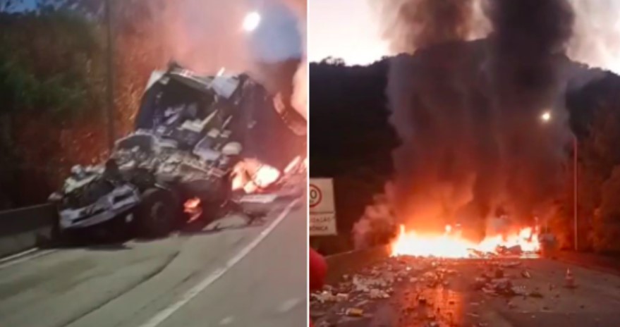 Uma pessoa morre e mais de 12 ficam feridos em grave acidente na BR-376