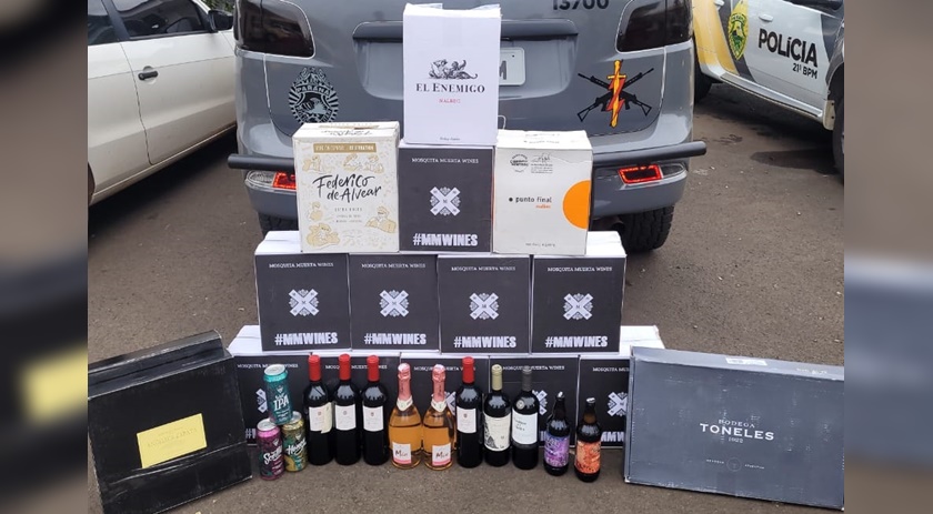 Policia apreende diversas bebidas descaminhadas oriundas da Argentina