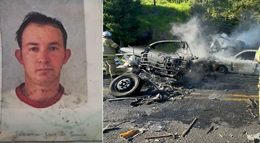 Identificado homem que morreu carbonizado em grave colisão na PR-566