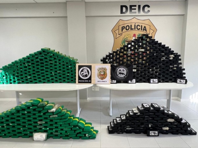 Polícia Civil de SC apreende drogas avaliadas em R$ 25 milhões