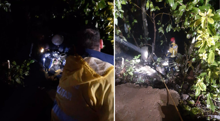 Bombeiros realizam resgate de mulher em ribanceira no bairro Copasa
