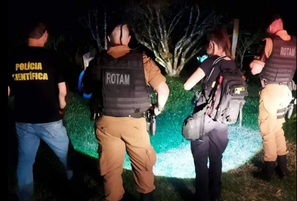 Polícia militar divulga imagens da operação que resultou na morte de suspeito de dois homicídios em Palmas/PR