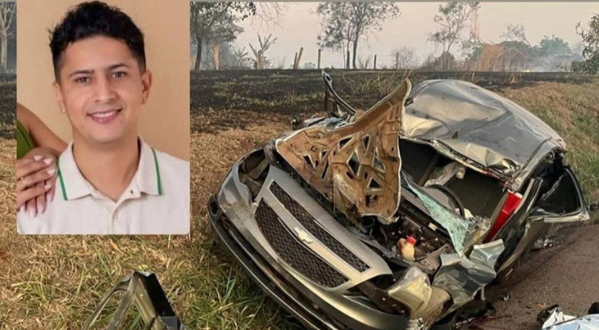 Casal recém-casado sofre acidente; motorista morre após carro ser atingido por árvore