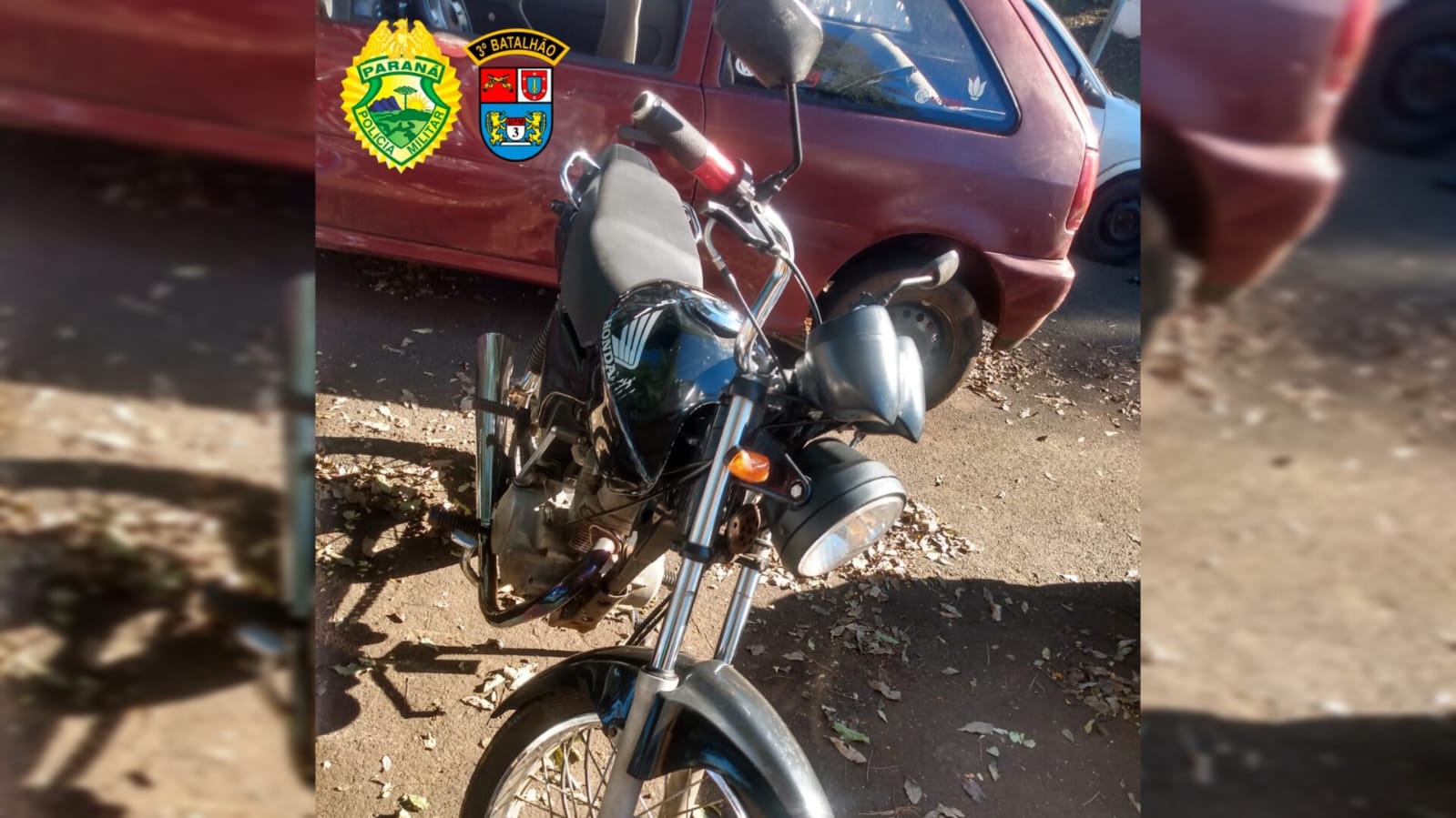 Motocicleta é recuperada pela PM horas após ter sido furtada