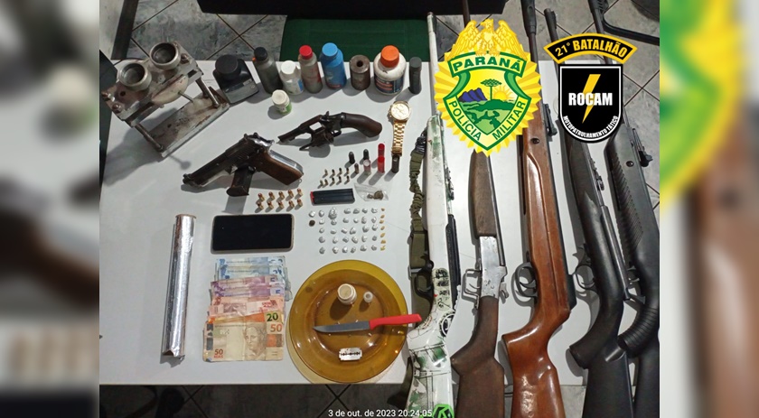 Polícia Militar prende dois homens e apreende drogas e armas de fogo