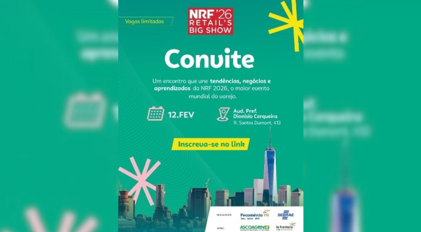 SEBRAE-PR e FECOMÉRIO-PR promovem palestra sobre NRF 2026: Inovações, Tendências e Estratégias