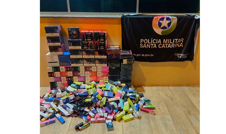 PMRv e TOR apreendem contrabando na SC 480, em Ipuaçu