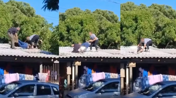 Policiais e suspeito caem de telhado durante perseguição após confronto