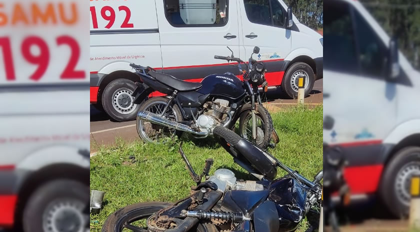 Colisão entre duas motocicletas foi registrado no trevo de acesso ao município