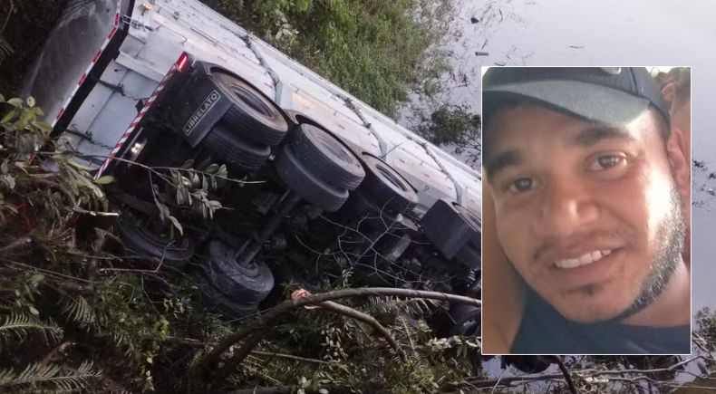 Motorista de caminhão que caiu em represa na BR-376 é identificado